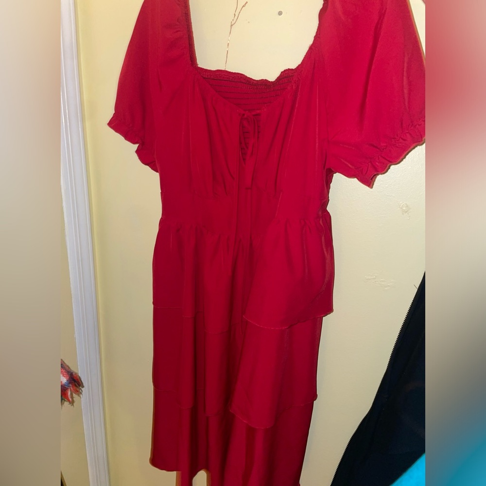 SHEIN Red ruffle dress